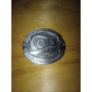 United Cultery Brands Pewter Colt Knives Round Legend Continues Belt Buckle